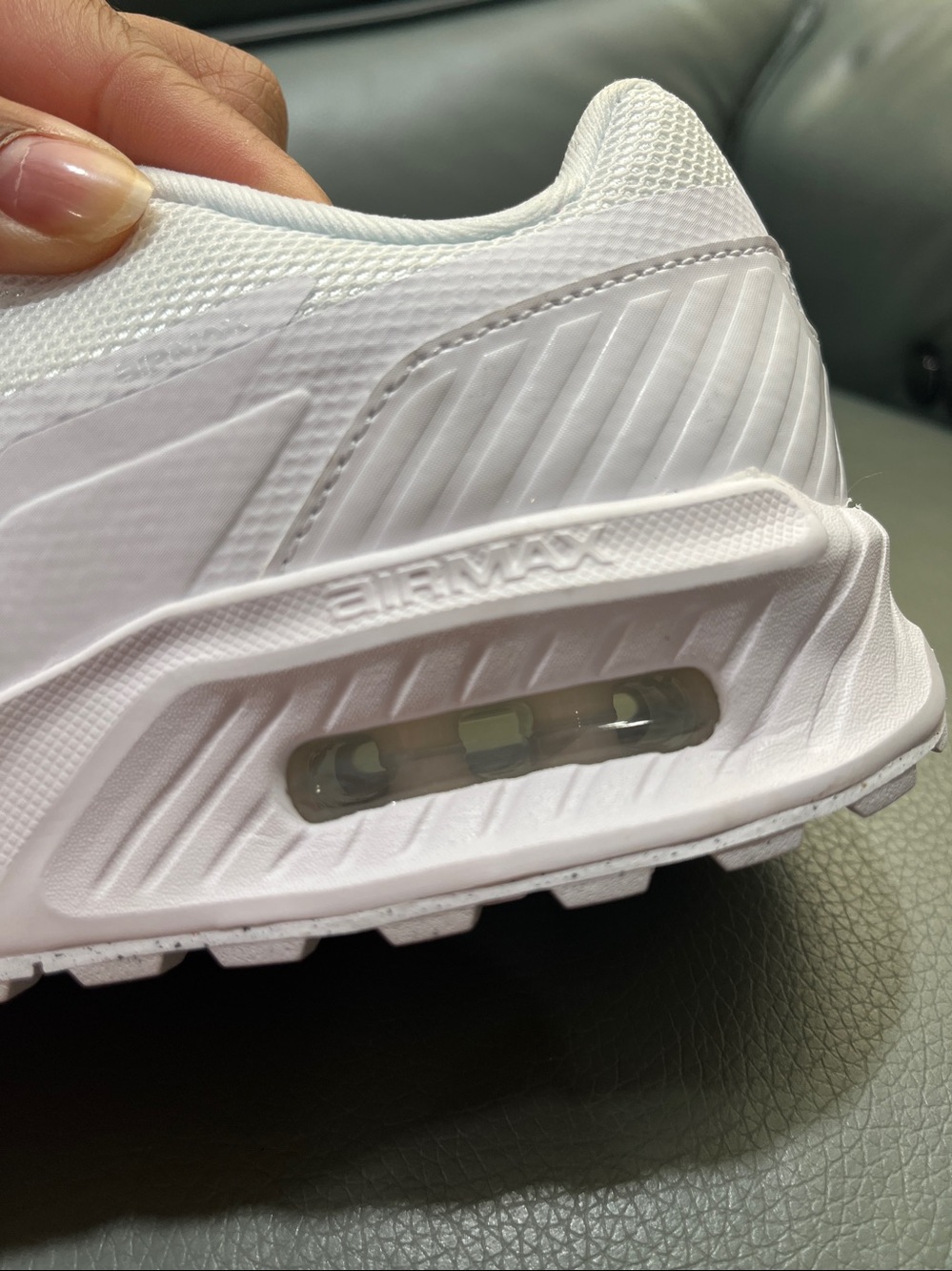 Nike Air Max woman’s White Sneakers with Black Swoosh Accent - Picture 5 of 5